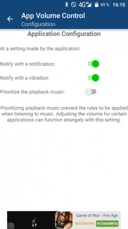 App Äänenvoimakkuus: mukautetun asennuksen ääni-ilmoitukset Android