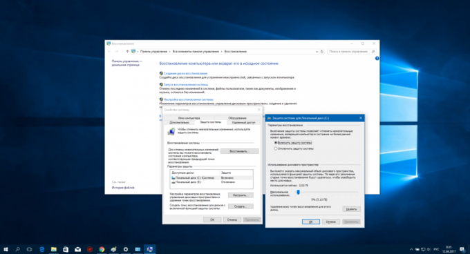 Määritä Windows 10: Järjestelmän palauttamisen