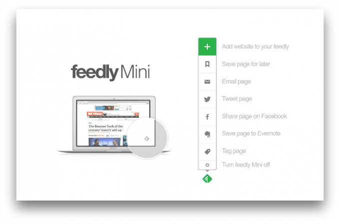 Feedly Mini - Chrome laajennus on helppo käyttää Feedly