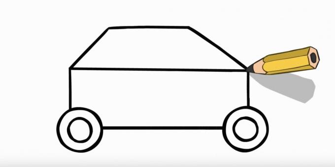 Kuinka piirtää poliisiautoa: piirrä auton pää