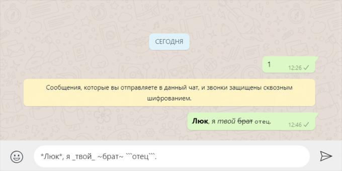 Desktop versio WhatsApp: Tekstin muotoilu