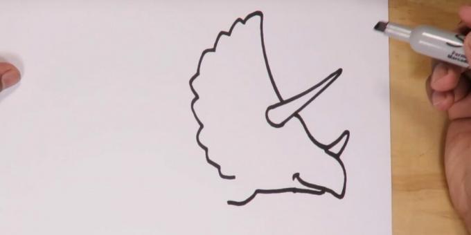 Kuinka piirtää Triceratops: piirtää suu
