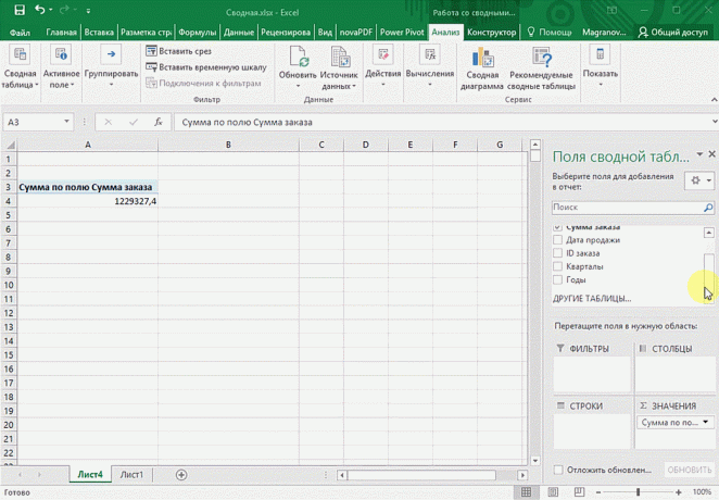 Tiivistelmätaulukko Microsoft Excel