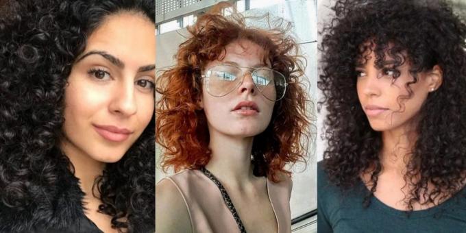 Trendikäs naisten hiustenleikkuu 2019: hieno kuvioitu kiharat