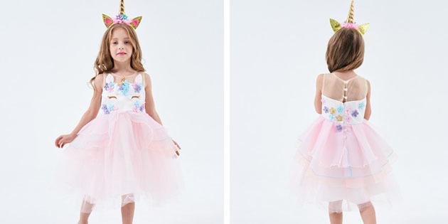 Lasten mekot poisto-: mekko, jossa on epäsymmetrinen helma