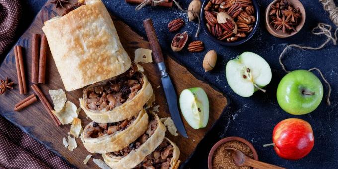 Jamie Oliver Apple Strudel pekaanipähkinöillä ja kanelilla