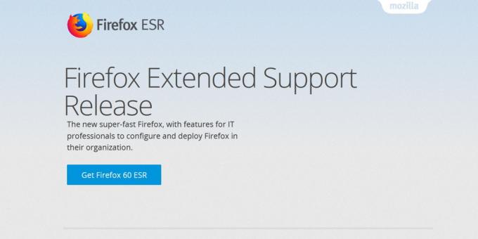 Versio Firefox: Firefox Extended Support Release