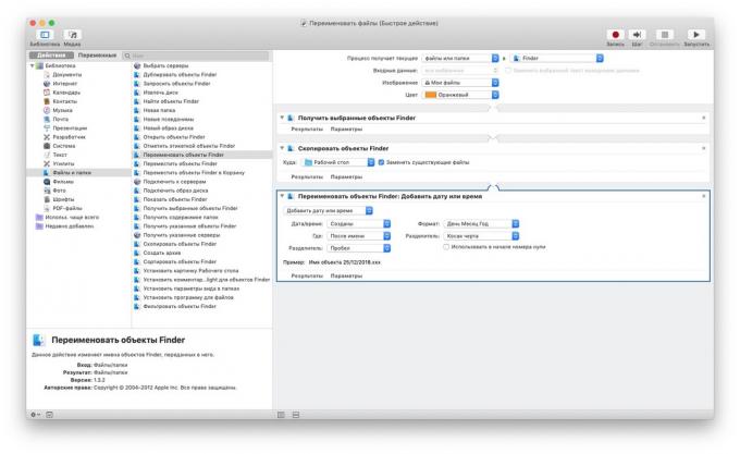 Automator MacOS: massiivinen uudelleennimeämisen tiedostojen