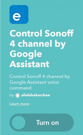 Smart Switch Sonoff T1: integrointi IFTTT