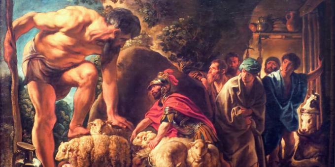 Polyphemos ja Odysseuksen seuralaiset lukittuivat luolaan