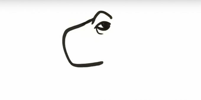 Kuinka piirtää dinosaurus: piirtää kulmakarvat ja silmät