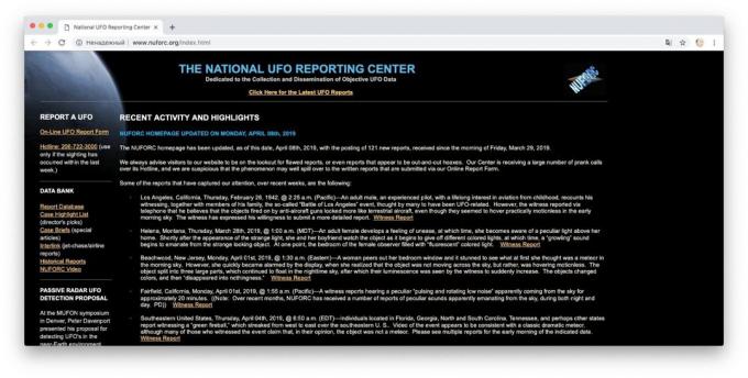 Kansalliset UFO raportointi keskus