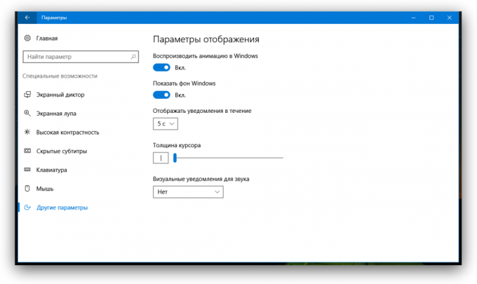 ilmoitus Windows 10: Saavutettavuus