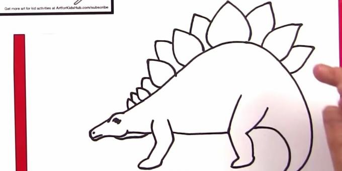 Kuinka piirtää Stegosaurus: lisää jalat ja levyt