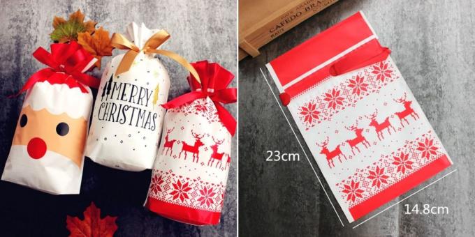 Pakkaukset lahjoja: Joulupaketti nauhoin
