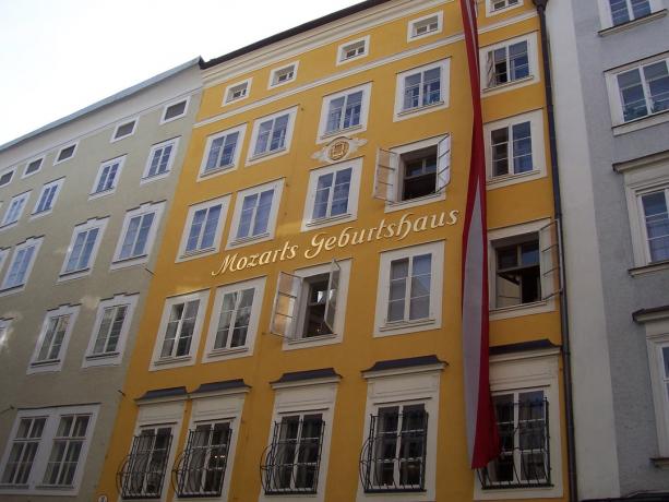 Talo Salzburgissa Mozartin syntyi