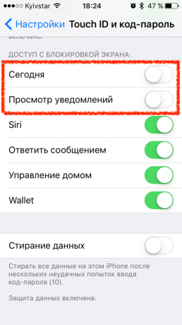 Widgetit iOS lukitusruudulla