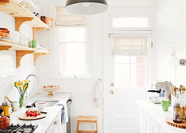 Suunnittele pieni keittiö: kaksirivinen asettelun