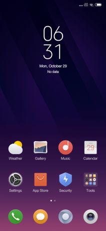 Yleiskatsaus Xiaomi Mi Mix 3: Interface