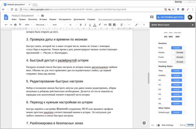 Google Docs lisäosat: Parempi Word Count