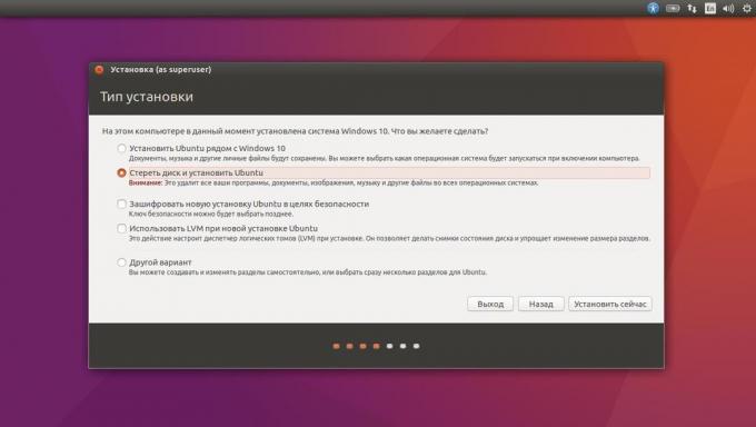 Asennus Ubuntu sijaan nykyisen järjestelmän Automaattikäytössä