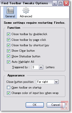 Etsi Toolbar Tweaks laajeneminen Optimismi etsi Firefoxissa