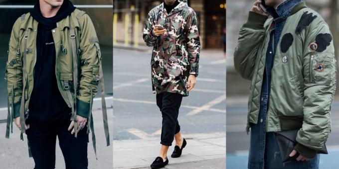 Kesällä myynti Vaatteiden ja jalkineiden miehille: sotilas-tyylinen takki