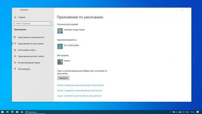 Konfigurointi Windows 10: Muutos oletussovelluksella